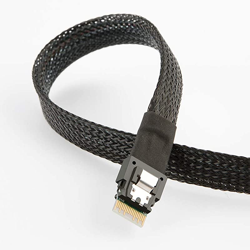 SFF8654 to SFF8643 Cable Slim SAS SFF8654 4i 38pin Host to Mini SAS HD SFF8643 36pin Target Cable 15 FT