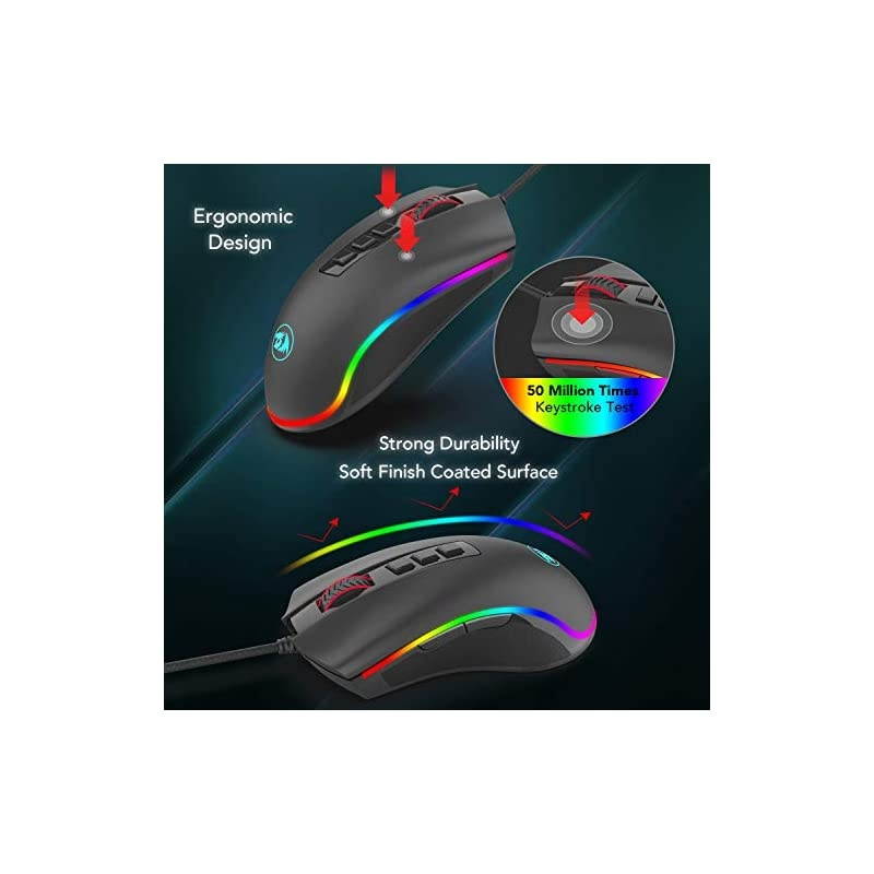 M711FPS Cobra FPS Optical Switch LK Gaming Mouse with 168 Million RGB Color Backlit 24000 DPI 7 Programmable Buttons