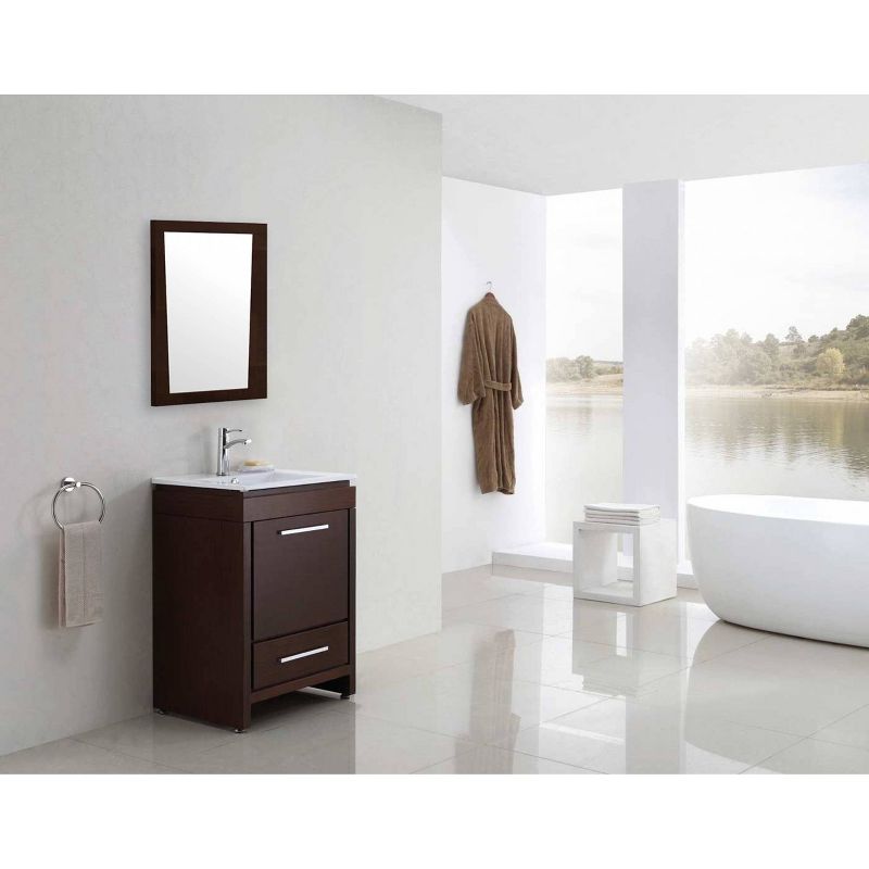 21.5" Modern Plywood Melamine Mirror Dark Brown - American Imaginations