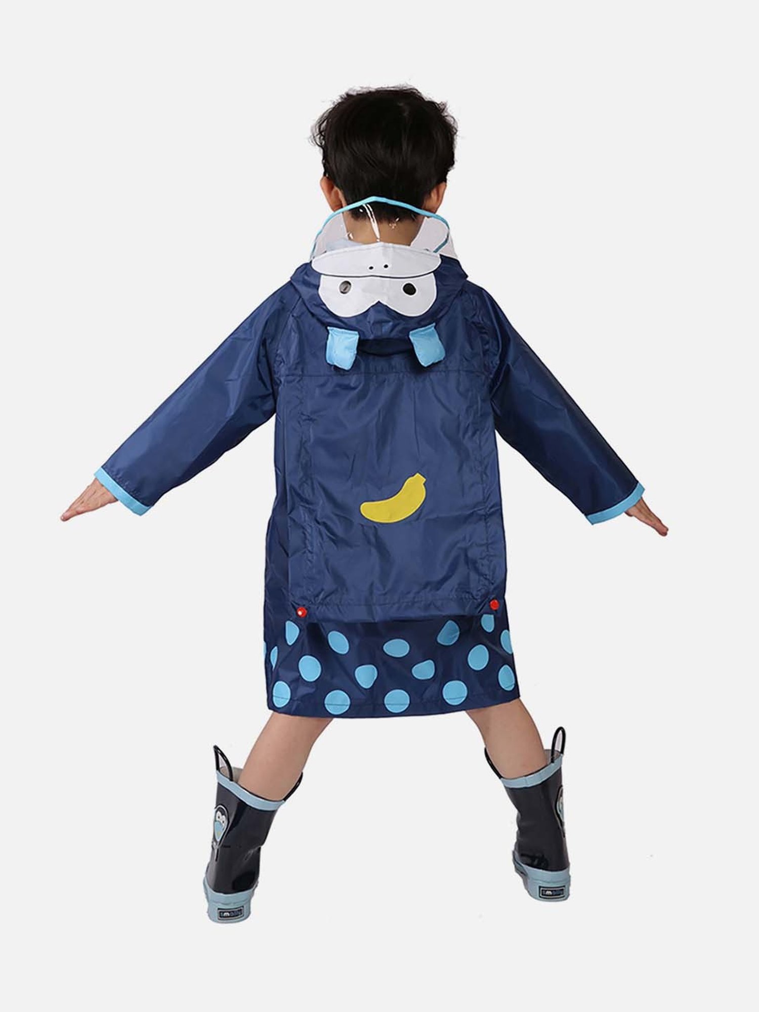 Little Surprise Box Kids Yellow Printed Full Sleeves Raincoat