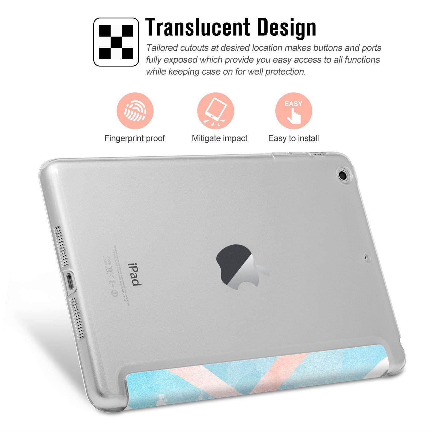 Ayotu Colorful Shell for iPad Mini 1 Case,Mini 2 Cover Mini 3 Slim Stand Smart Cover with Auto Wake/Sleep Protective Cover for iPad Mini 1/Mini 2/Mini 3 The Pink