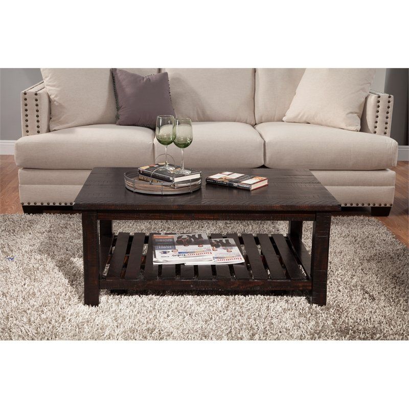 Barn Door Solid Wood Coffee Table Espresso - Martin Svensson Home