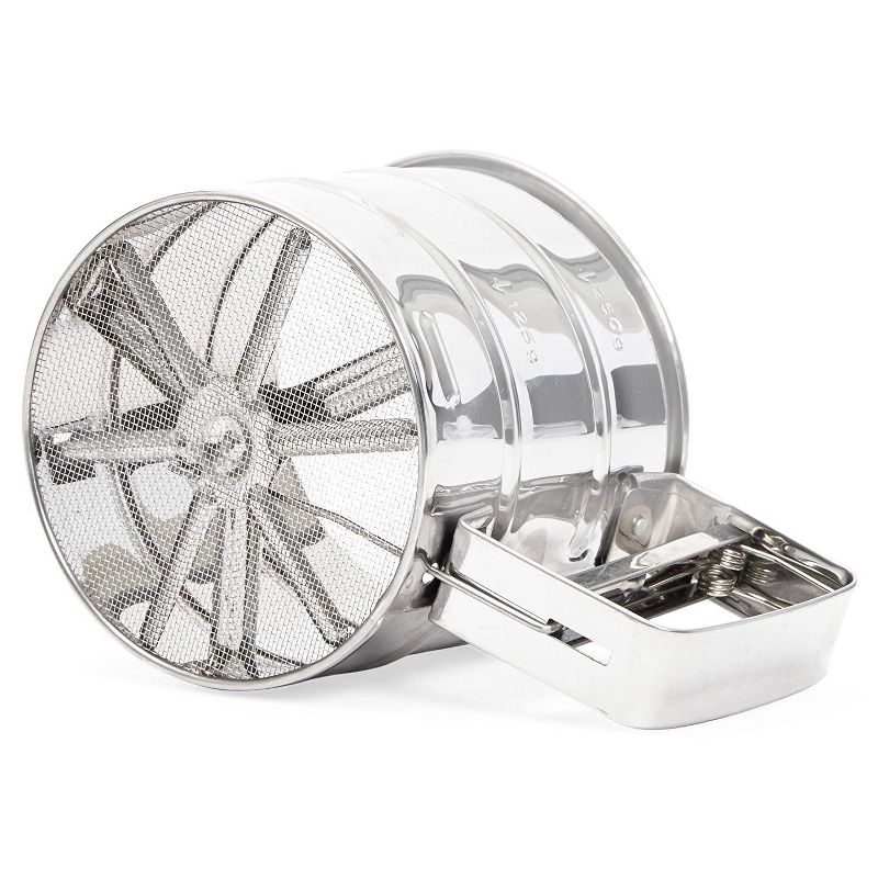 Norpro Stainless Steel Chinois Fine Mesh Soup Sauce Strainer Juicer with Stand and Rubberwood Pestle, Silver