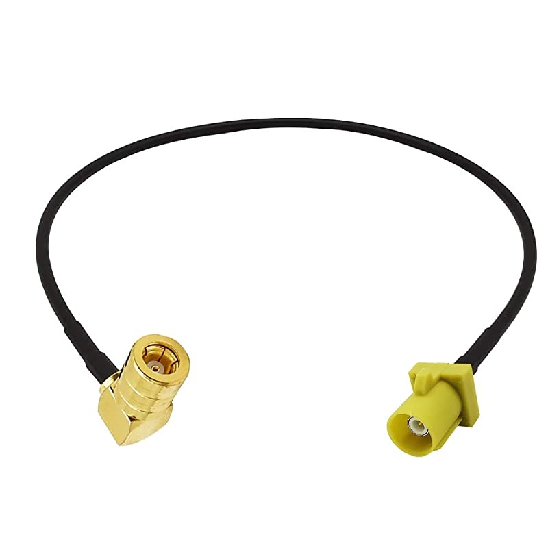 Satellite Radio Antenna Jumper Cable Fakra Curry Code K Male to SMB Female Right Angle RG174 Cable 12inch 30cm for Sirius XM Car Vehicle Trucks Radio Stereo Receiver Antenna