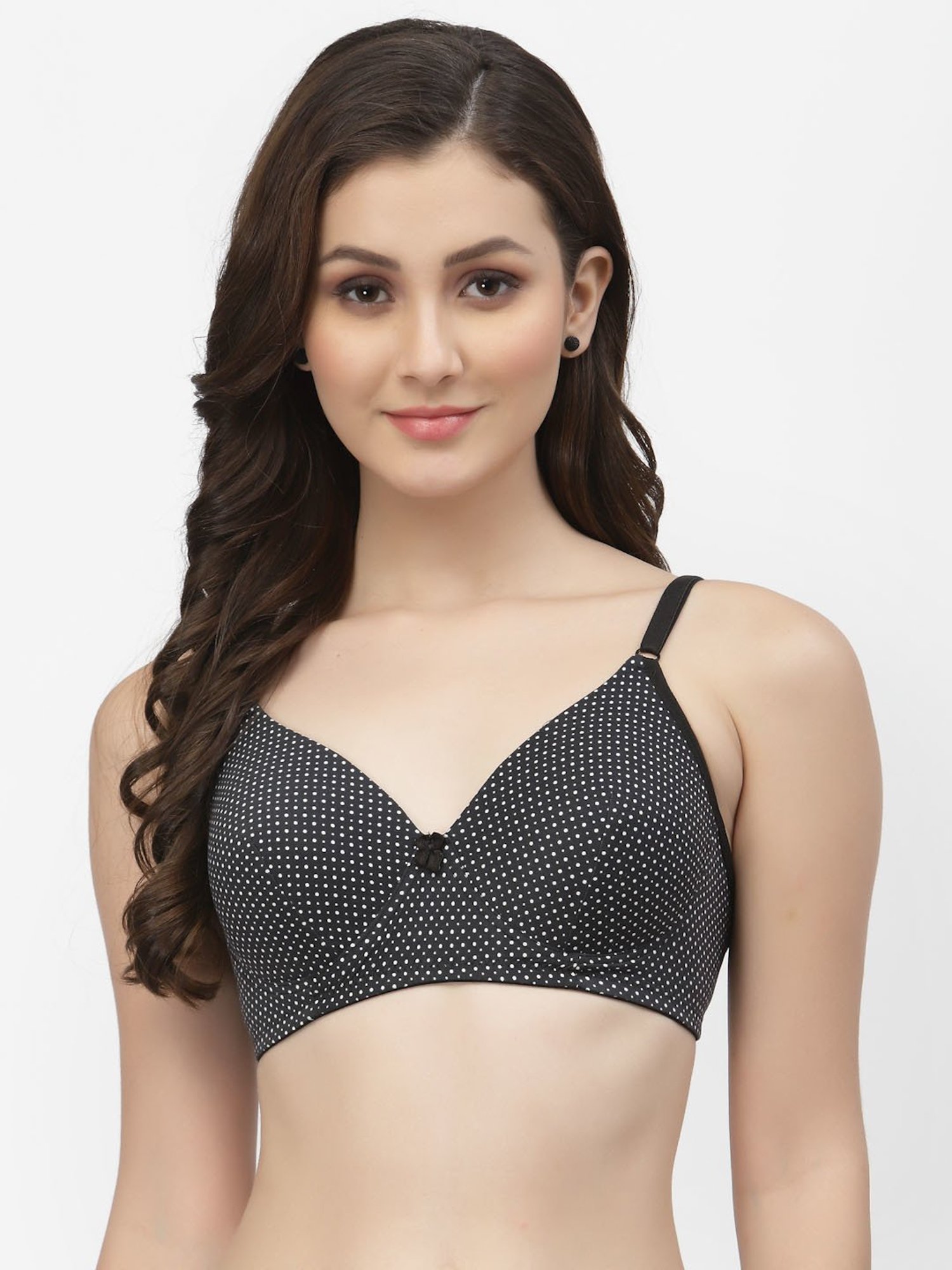 Cukoo Black Printed Full Coverage Padded Everyday Bra