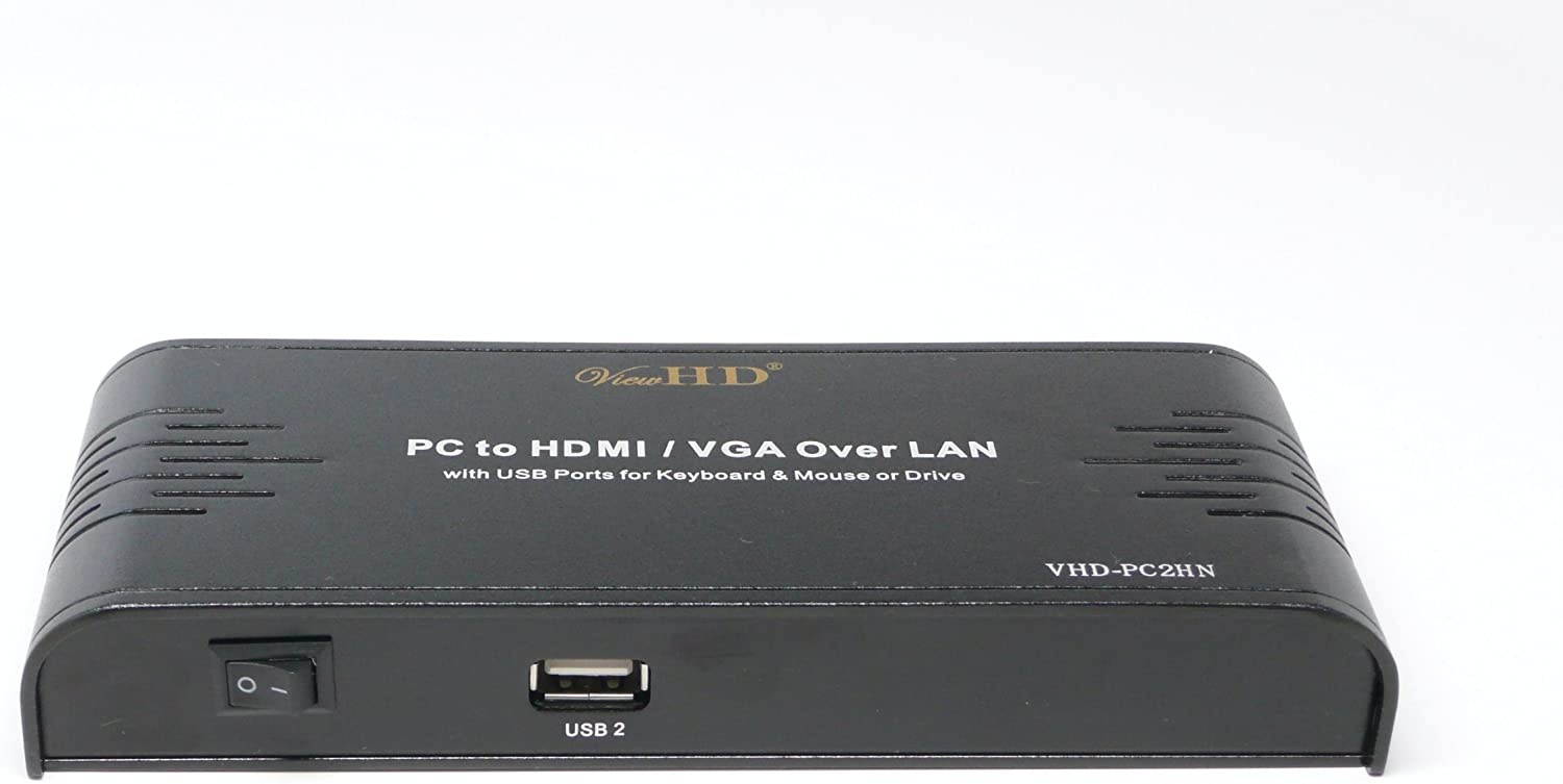 ViewHD PC to TV Video Converter (ViewHD Ethernet/CAT to HDMI/VGA Converter) | VHD-PC2HN