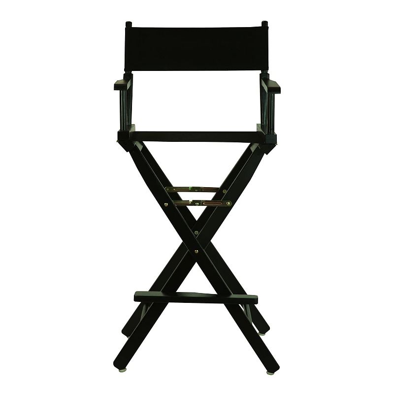 Casual Home Portable Bar Height Directors Chair with Wood Frame, Canvas Seat and Back, and Removable Footrest, Black