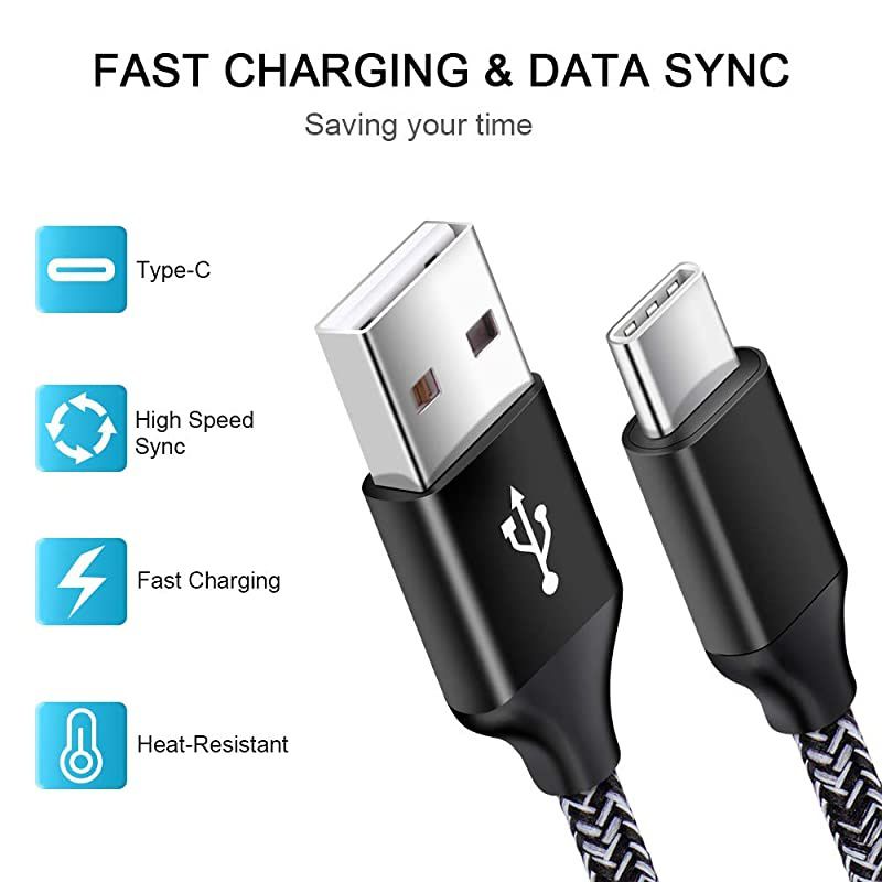 C Charger Set Dual Port Wall Plug with 2 Pack Fast Charging Type C Cord Compatible with Samsung Galaxy S20 S20+ S10e S10 S10+ S9 S9+ S8 A20 A10e A50 A70 A80 Note10 9 8Google Pixel 33a2XL