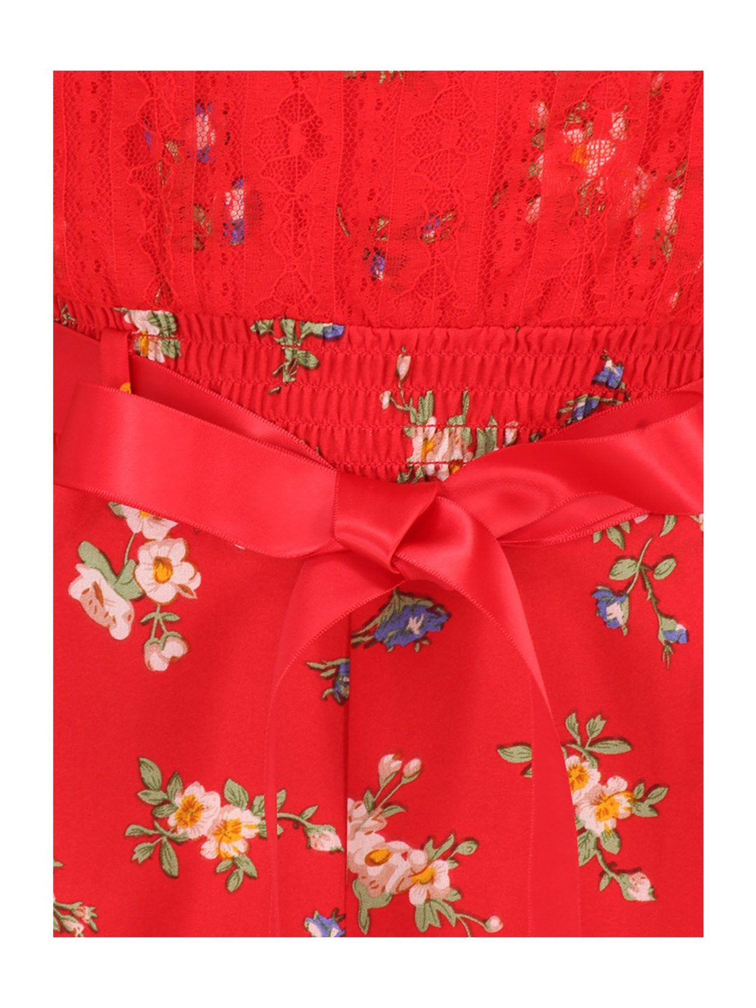 Cutecumber Kids Floral Print Red Jumpsuit
