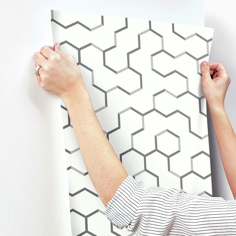 RoomMates Open Geometric Peel & Stick Wallpaper Black