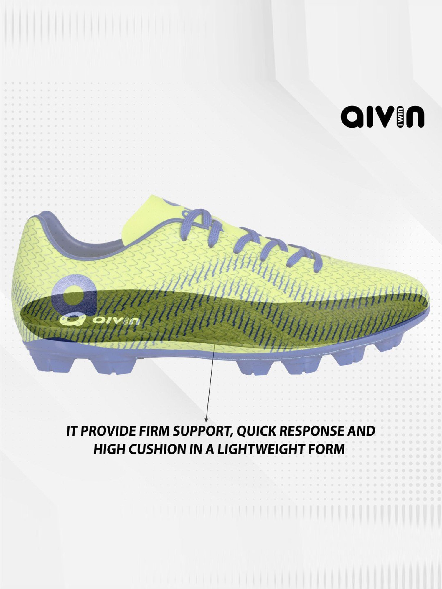 AIVIN Men's Rattle Snake Sulphur Green Football Shoes