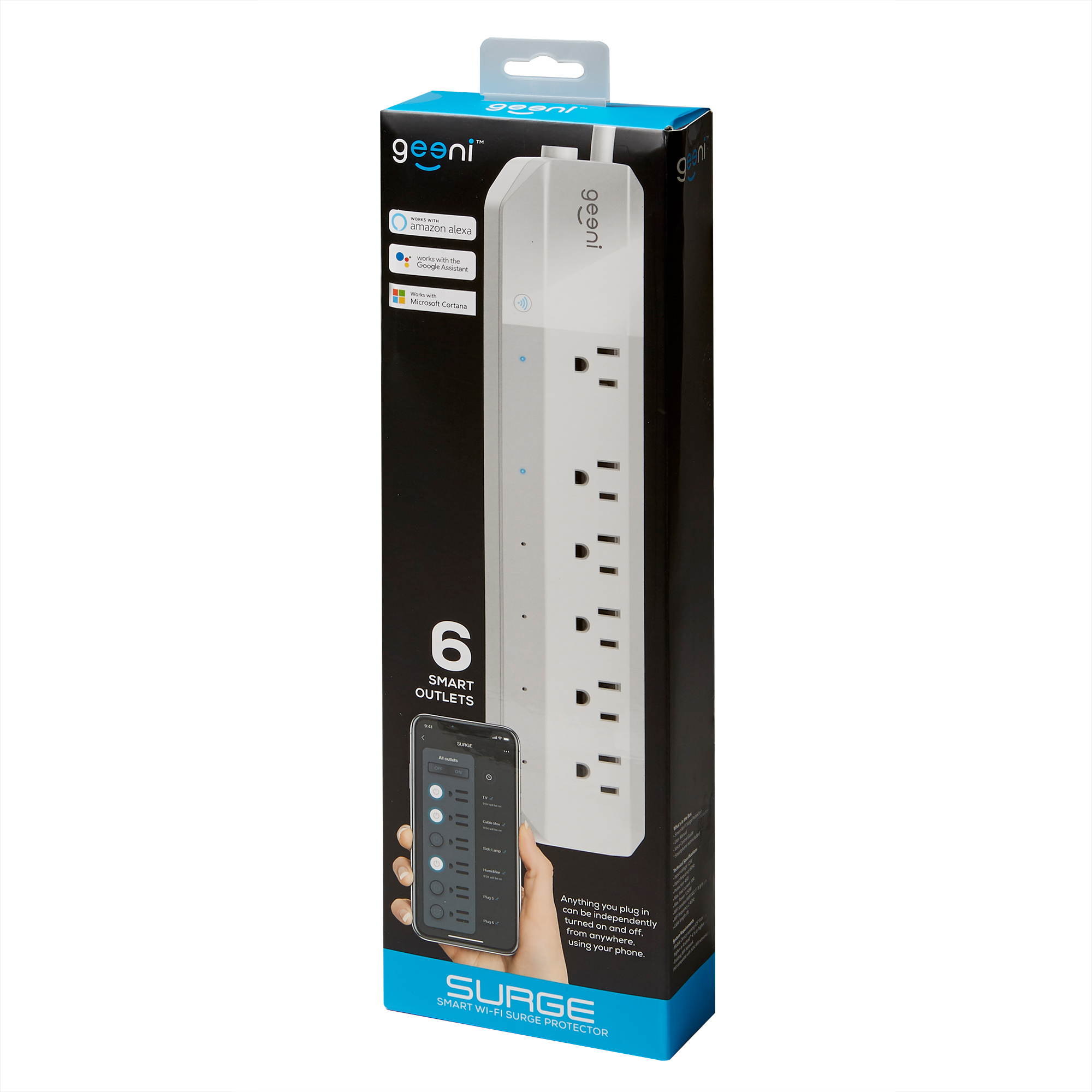 Geeni SURGE Smart Wi-Fi 4 Outlet & 4 USB Surge Protector - No Hub Required, Works with Alexa, Google Assistant & Microsoft Cortana