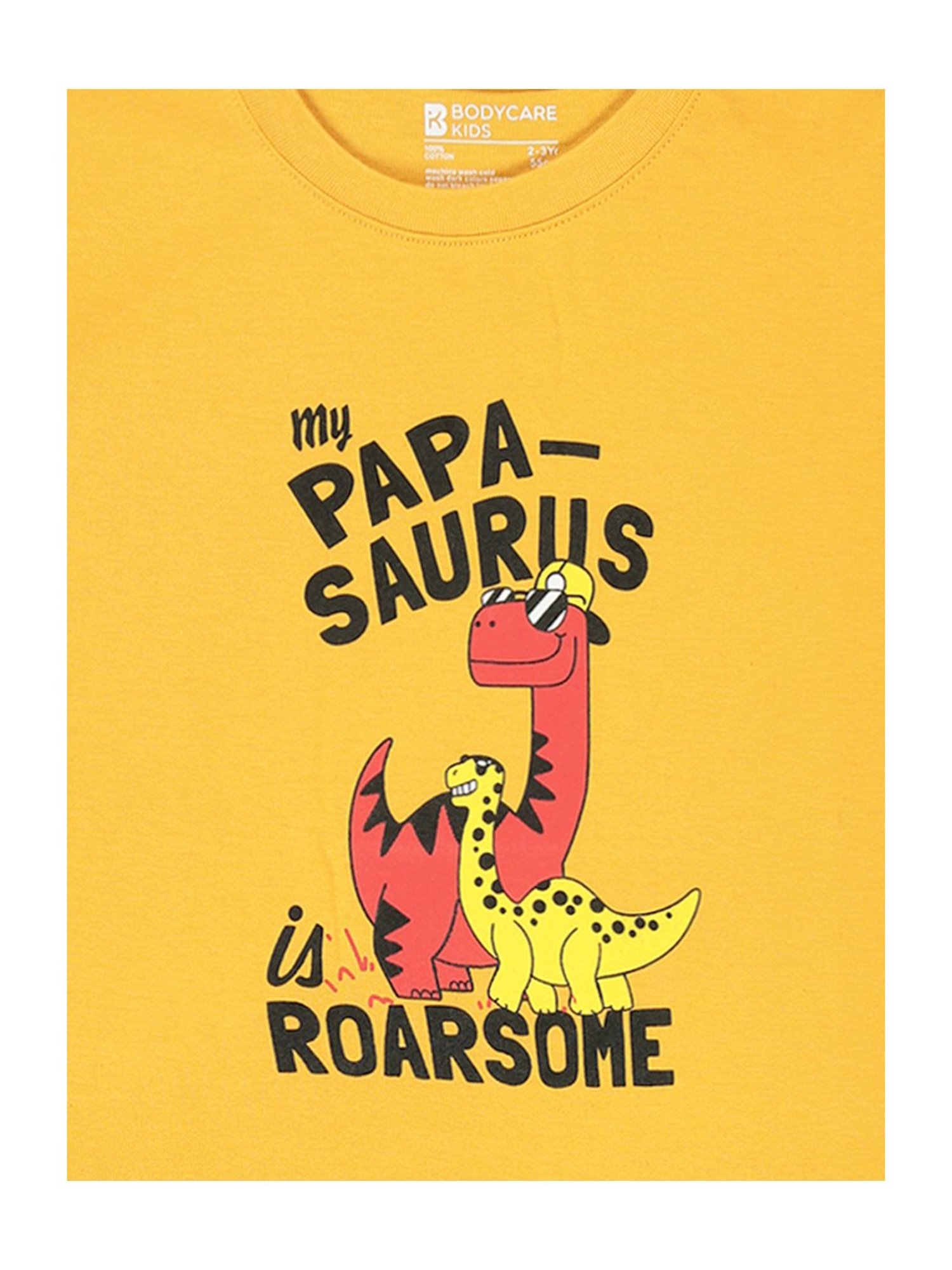 Bodycare Kids Mustard & Navy Printed T-Shirt with Shorts