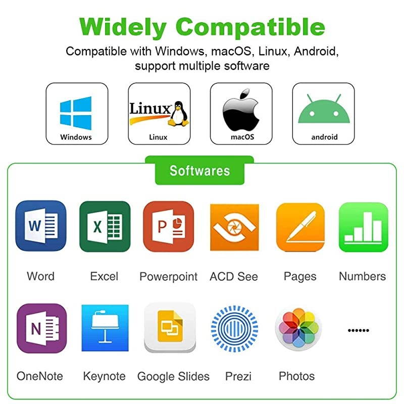 330FT  N76 Green Presentation Remote Rechargeable Wireless Presenter Remote with Green Light Presentation Pointer Slide Advancer Support HyperlinkVolumeKeyCustomized