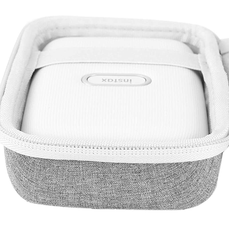 Hard Travel Case for Fujifilm Instax Mini Link Smartphone Printer Ash White Case + Inside White