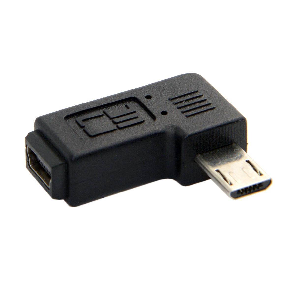 2pcs 90 D right angled MINI USB Female to MICRO USB Male Data CHARGER ADAPTER
