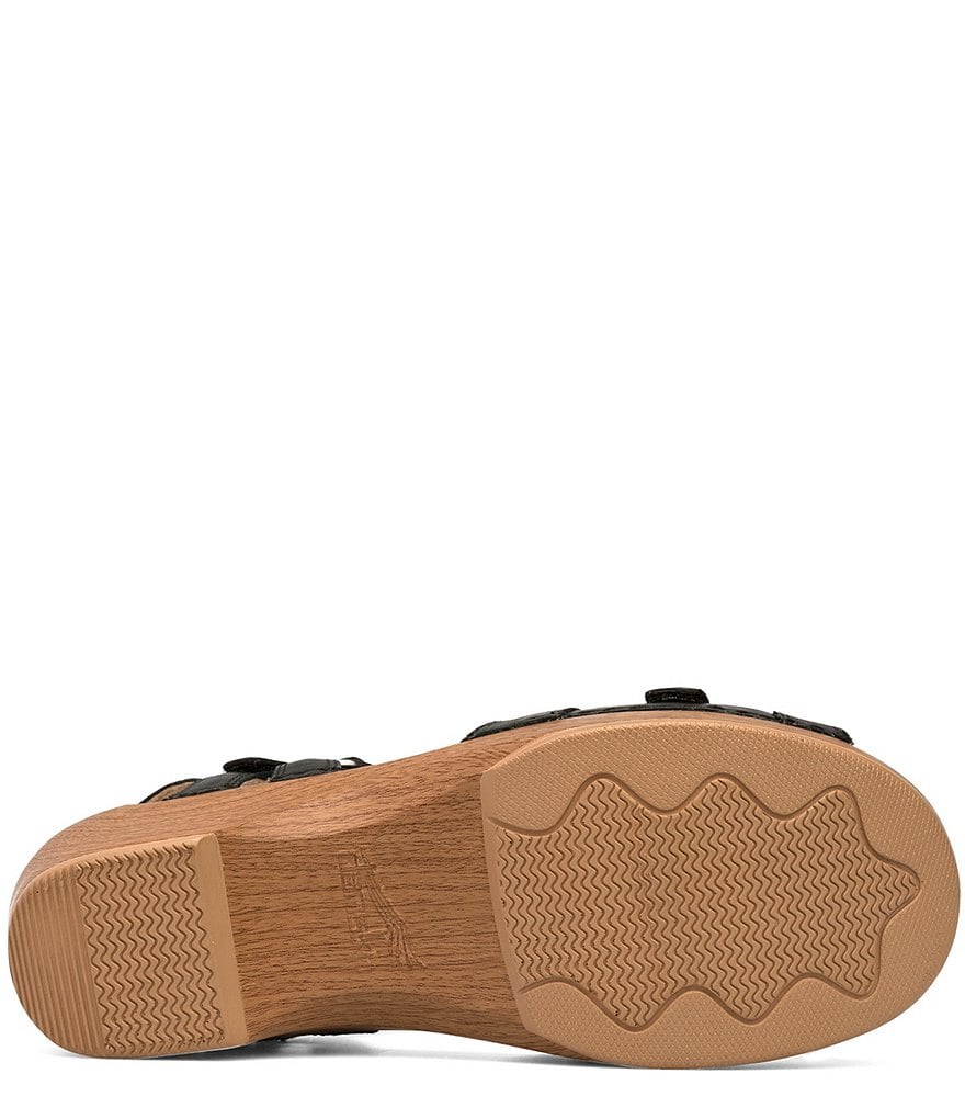 Dansko Season Leather Block Heel Platform Sandals