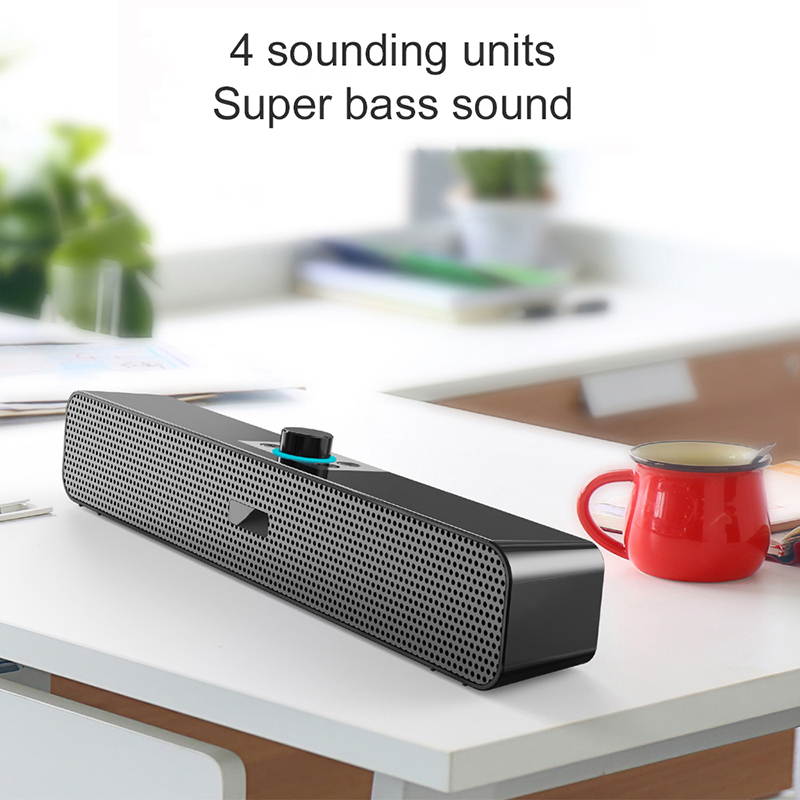 New PC speaker stereo sound bar usb Small speaker For TV/PC/smartphone/game console Music playback 3D sound quality Wall mountable