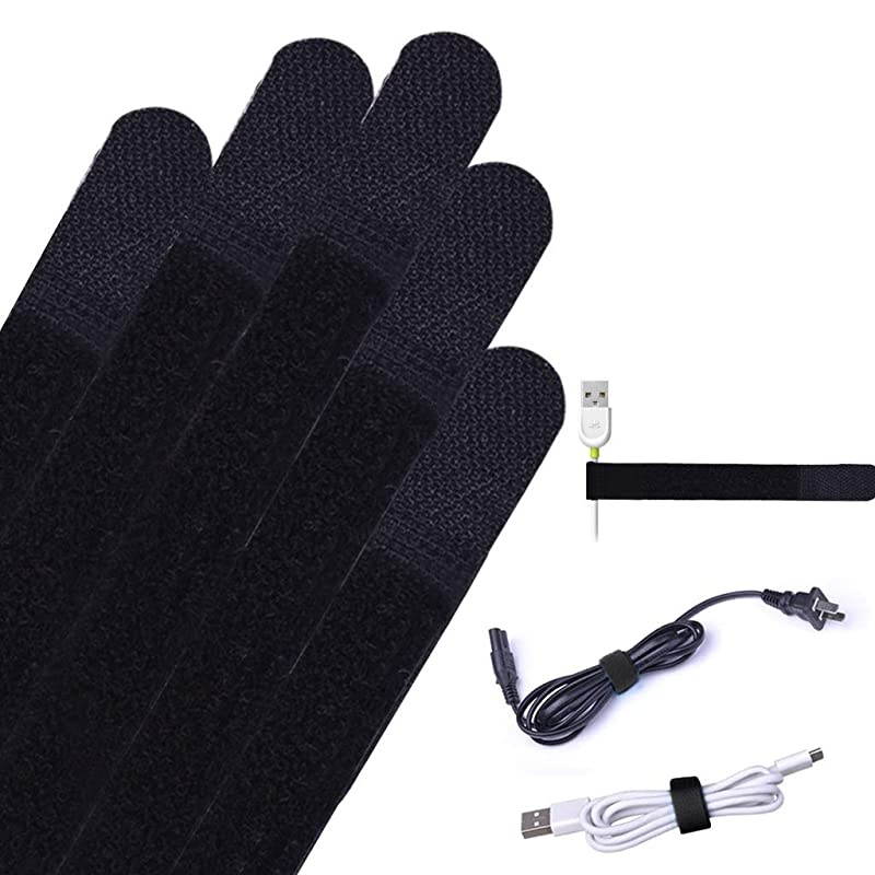 Pack of 50 Reusable Cord Organizer Keeper Holder Fastening Cable Ties Straps for Earbud Headphones Phones Electronics Electrical Computer PC Wire Wrap Management Assorted 3 Size Black
