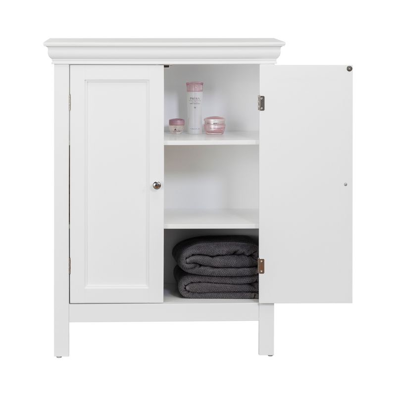 Bourbon Floor Cabinet with Two Contemporary Doors White - Elegant Home Fashions