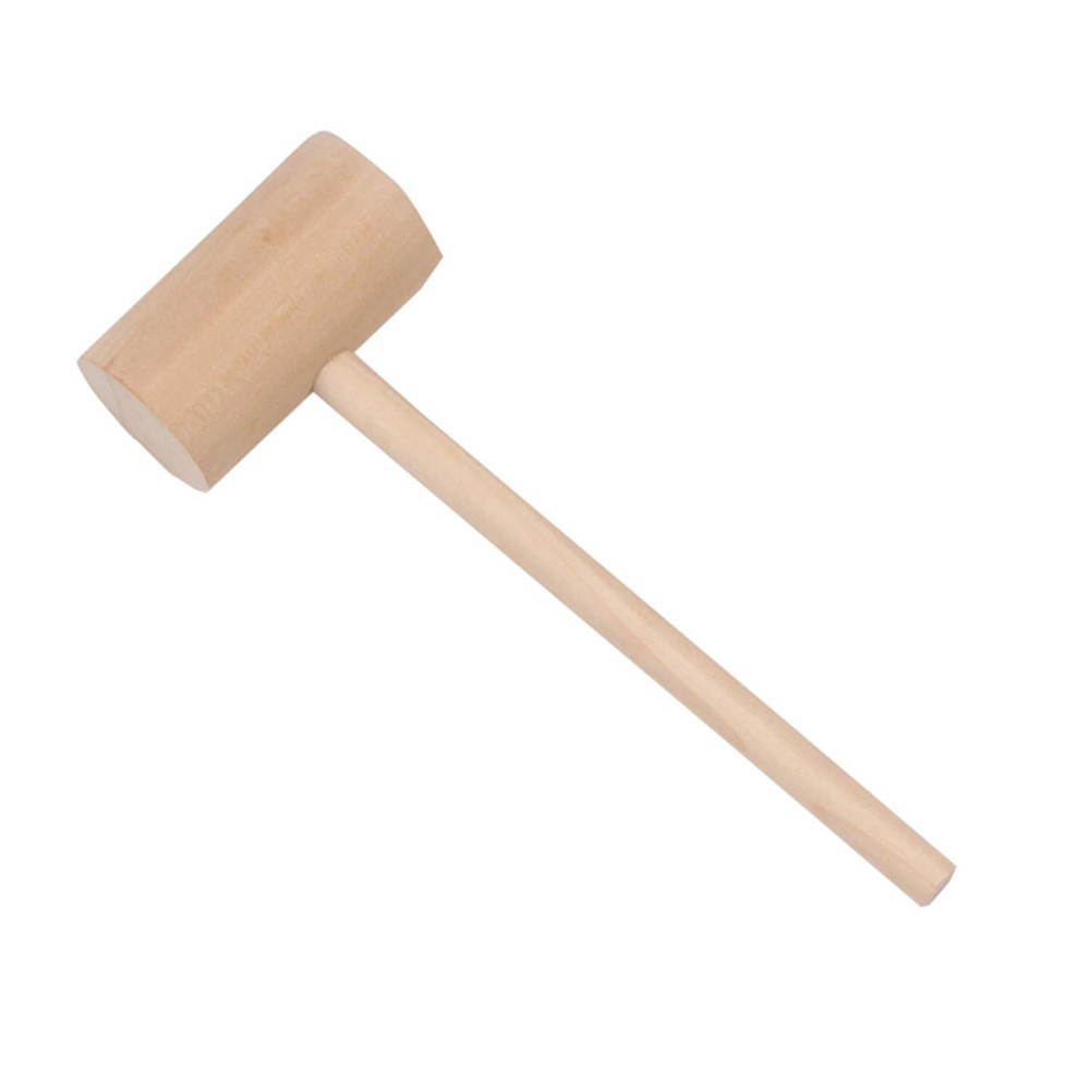 12pcs Solid Wood Mini Hammers Hitting Hammer Cake Mallet Kids Educational Toy (Round)