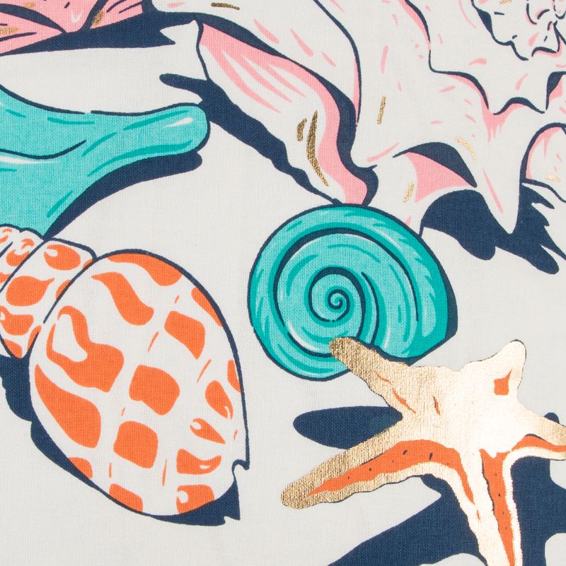 18"x18" Sea Shells Square Throw Pillow Blue - Simply Southern