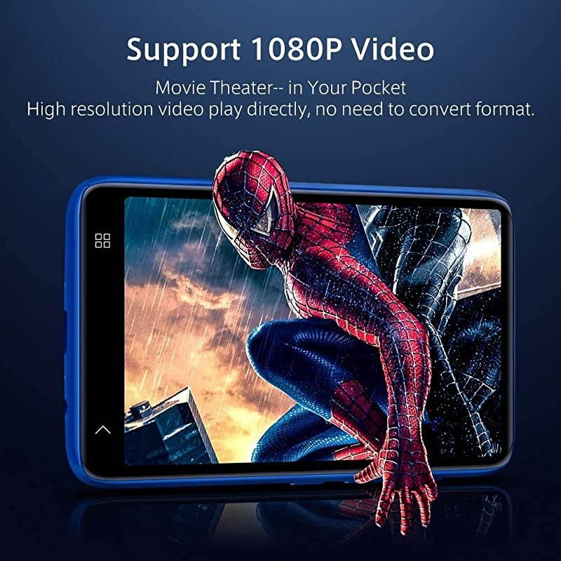 MP3 Player with Bluetooth 40 Full Touchscreen Mp4 Mp3 Player with Speaker 8GB Portable HiFi Sound Mp3 Music Player with FM Radio Voice Recorder EBook Supports up to 128GB TF Card Blue