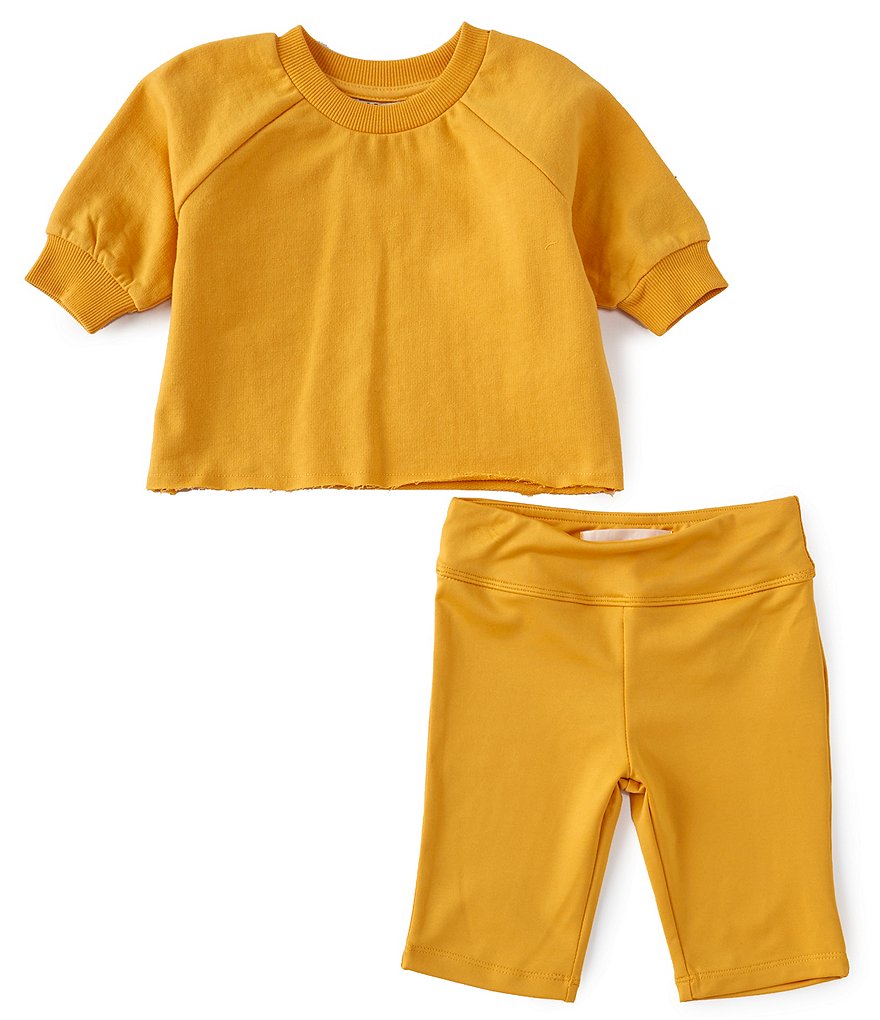 Habitual Little Girls 4-6X Short-Sleeve Sweatshirt & Bike Short Matching Set