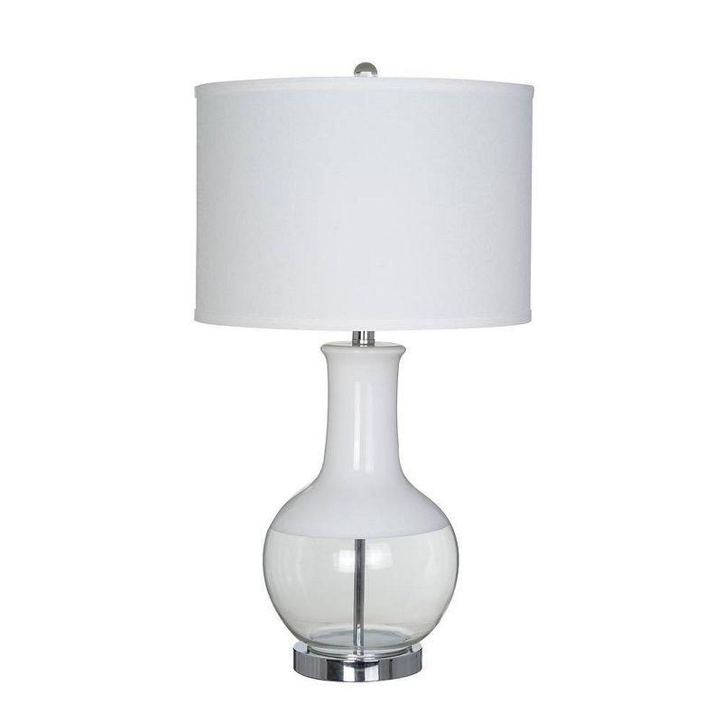 28" Glass Table Lamp White/Clear (Includes LED Light Bulb) - Cresswell Lighting