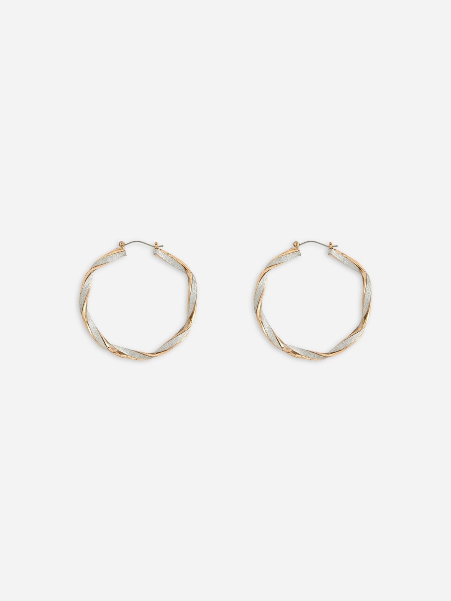 ToniQ Gold Silver Toned Korean Hoop Earrings
