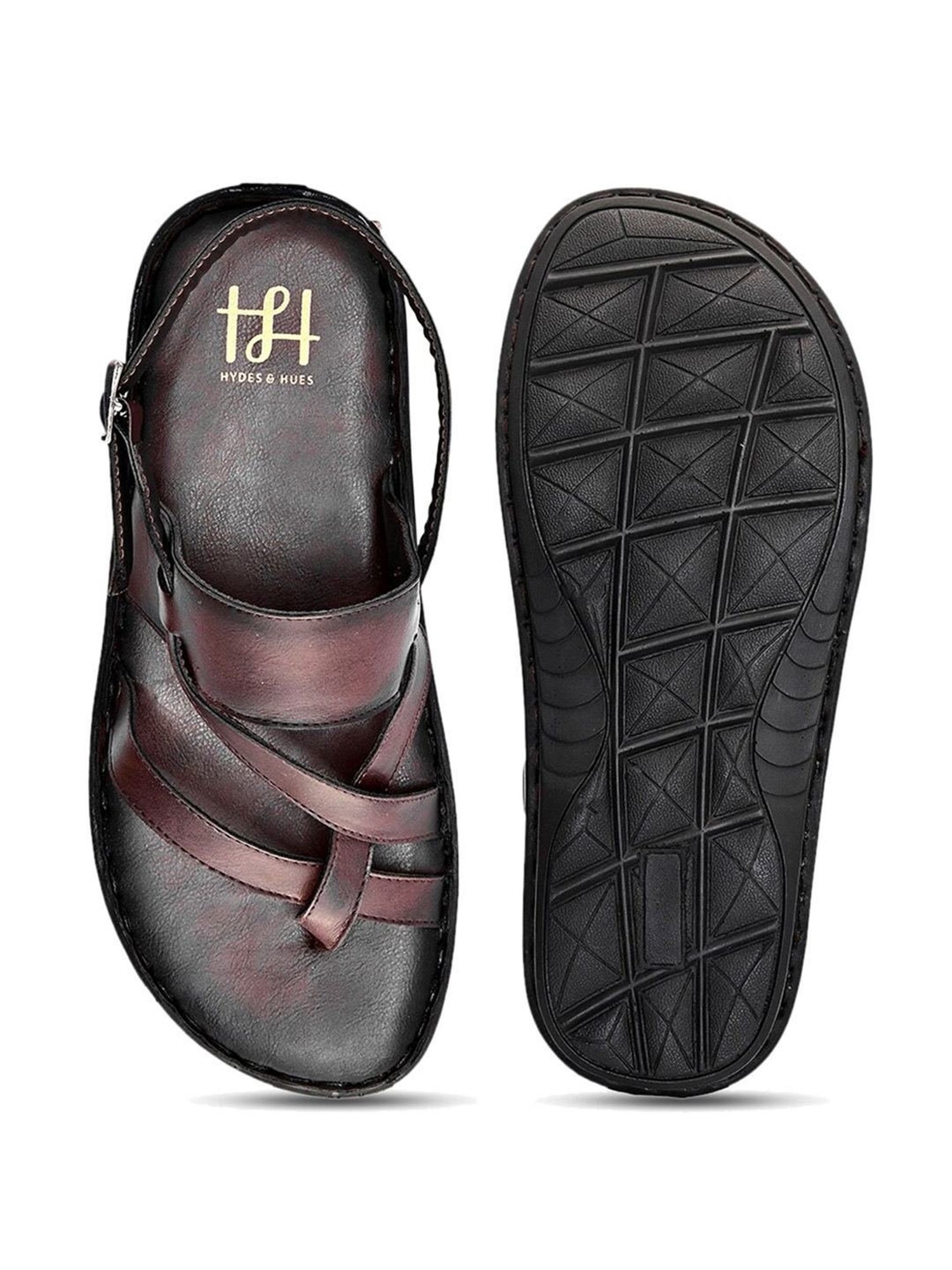 Hydes N Hues Men's Brown Back Strap Sandals