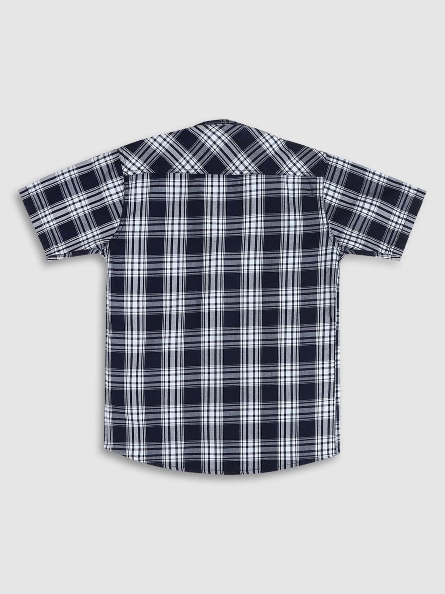 Cavio Kids Navy & White Cotton Chequered Shirt