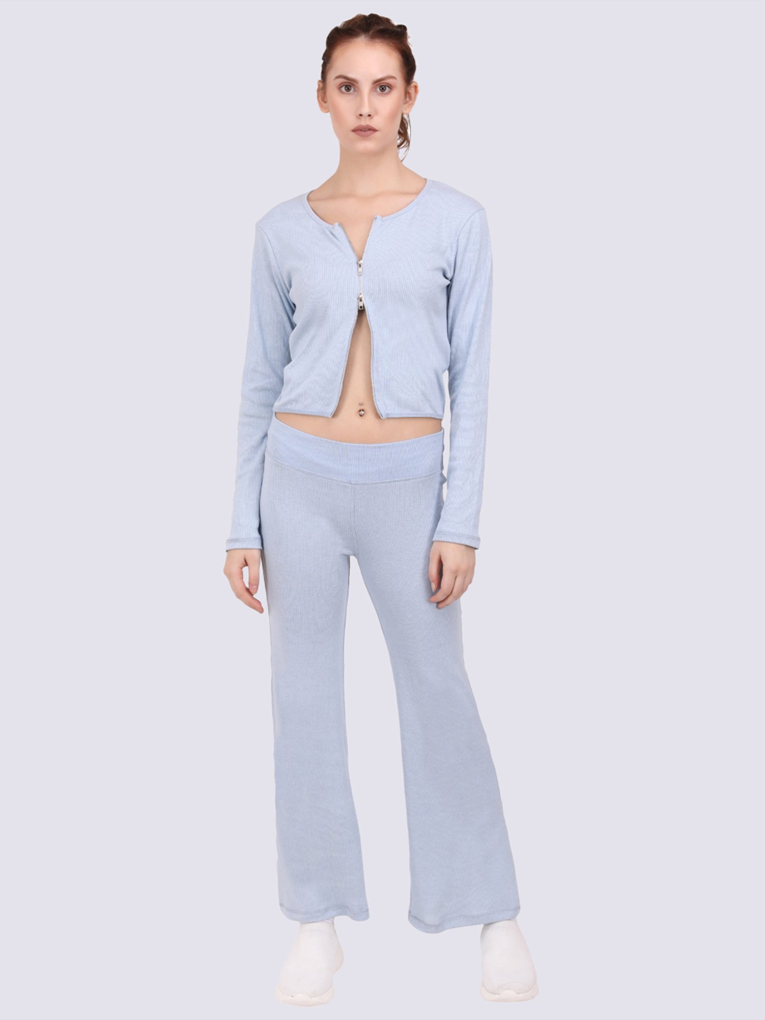 EVERDION Grey Cotton Sports Top