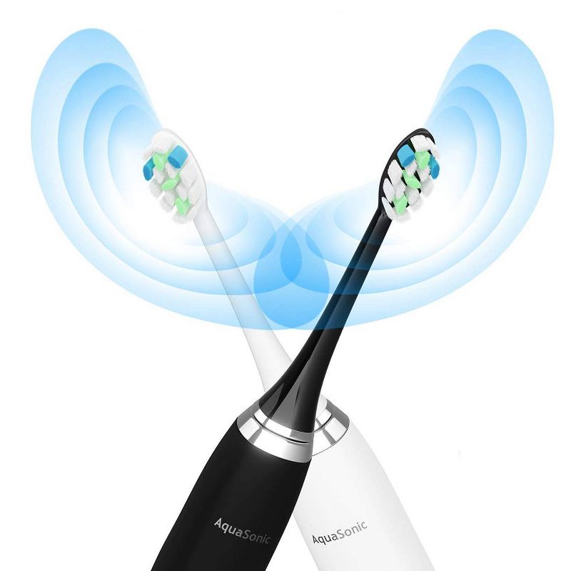 Aquasonic Duo Pro Dual Handle Ultra Whitening Electric Toothbrushes - Black & White