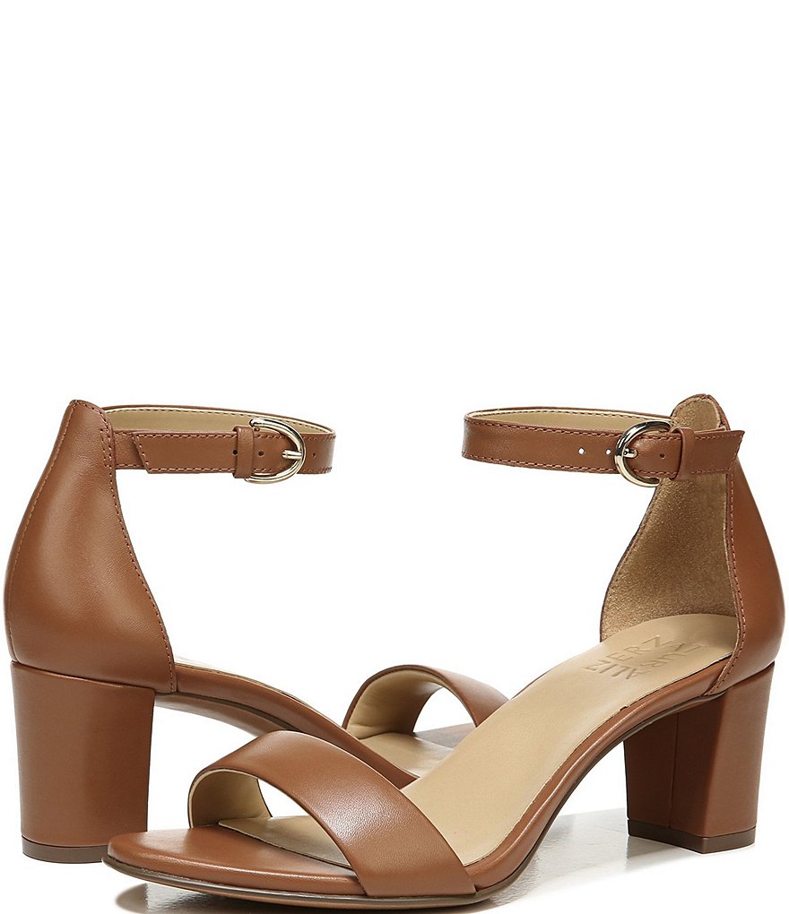 Naturalizer Vera True Colors Leather Ankle Strap Block Heel Dress Sandals