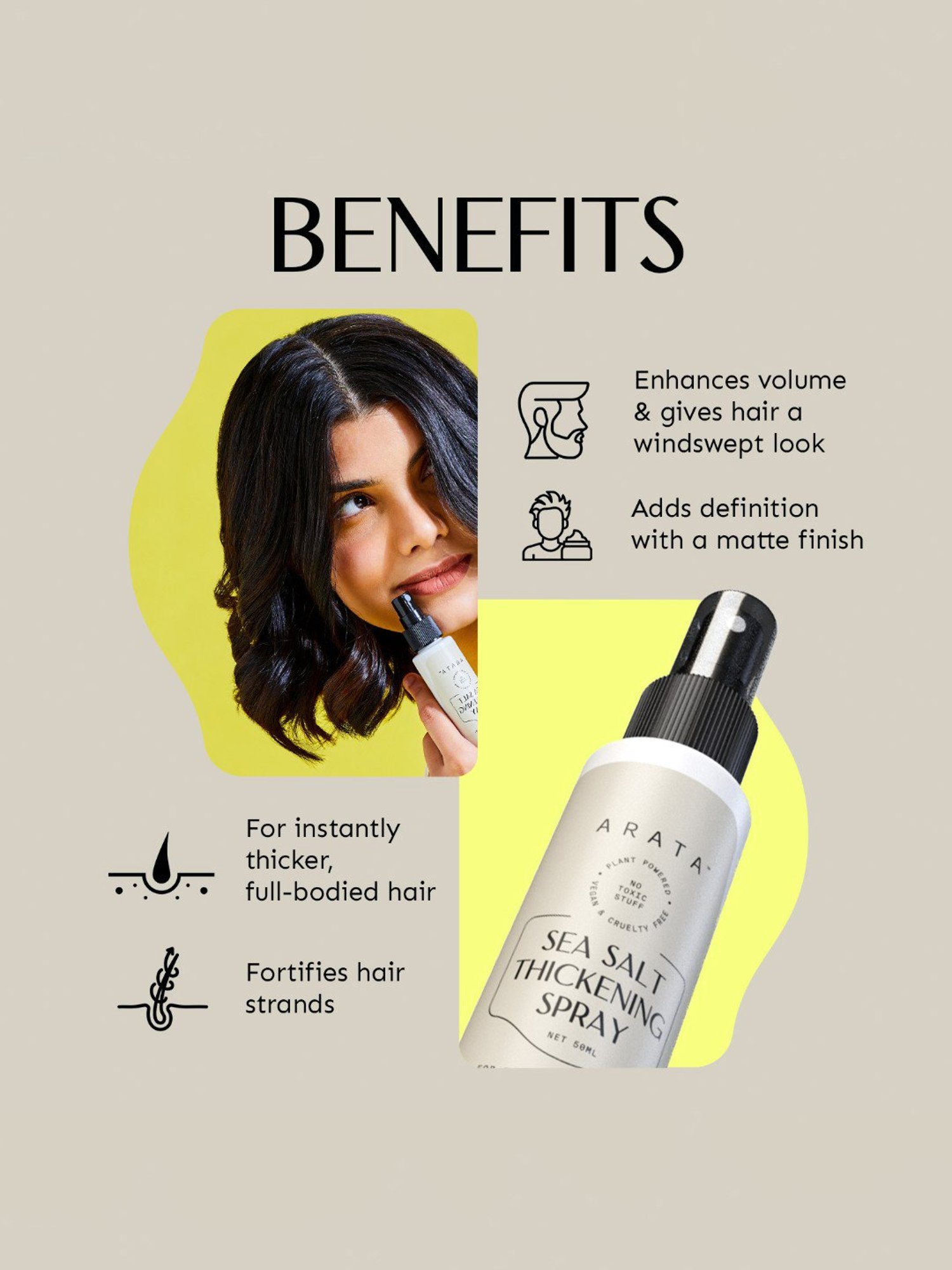 Arata Sea Salt Thickening Spray - 50 ml