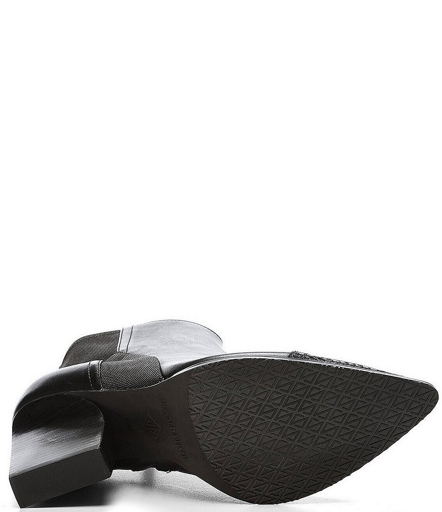 Donald Pliner Nicco Leather Snake Print Pointed Cap Toe Booties