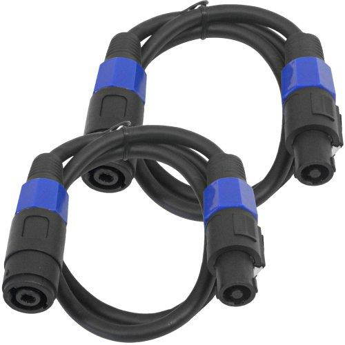 Seismic Audio - SPXC-3-2Pack - Pair of 3 Foot Professional Speakon Extension Cables - Speakon Male to Speakon Female - 12AWG 2 Conductor Speaon Extension Cables