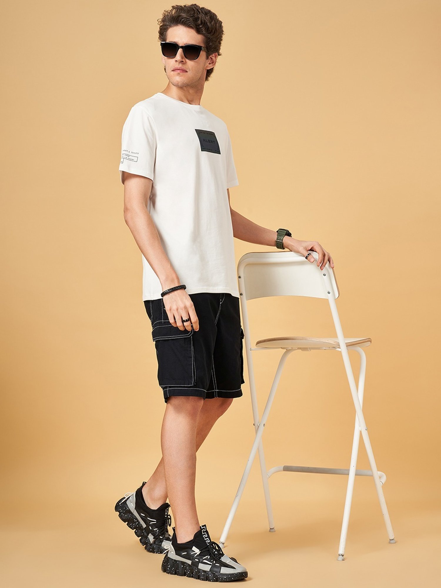 Street 808 By Pantaloons White Regular Fit T-Shirt