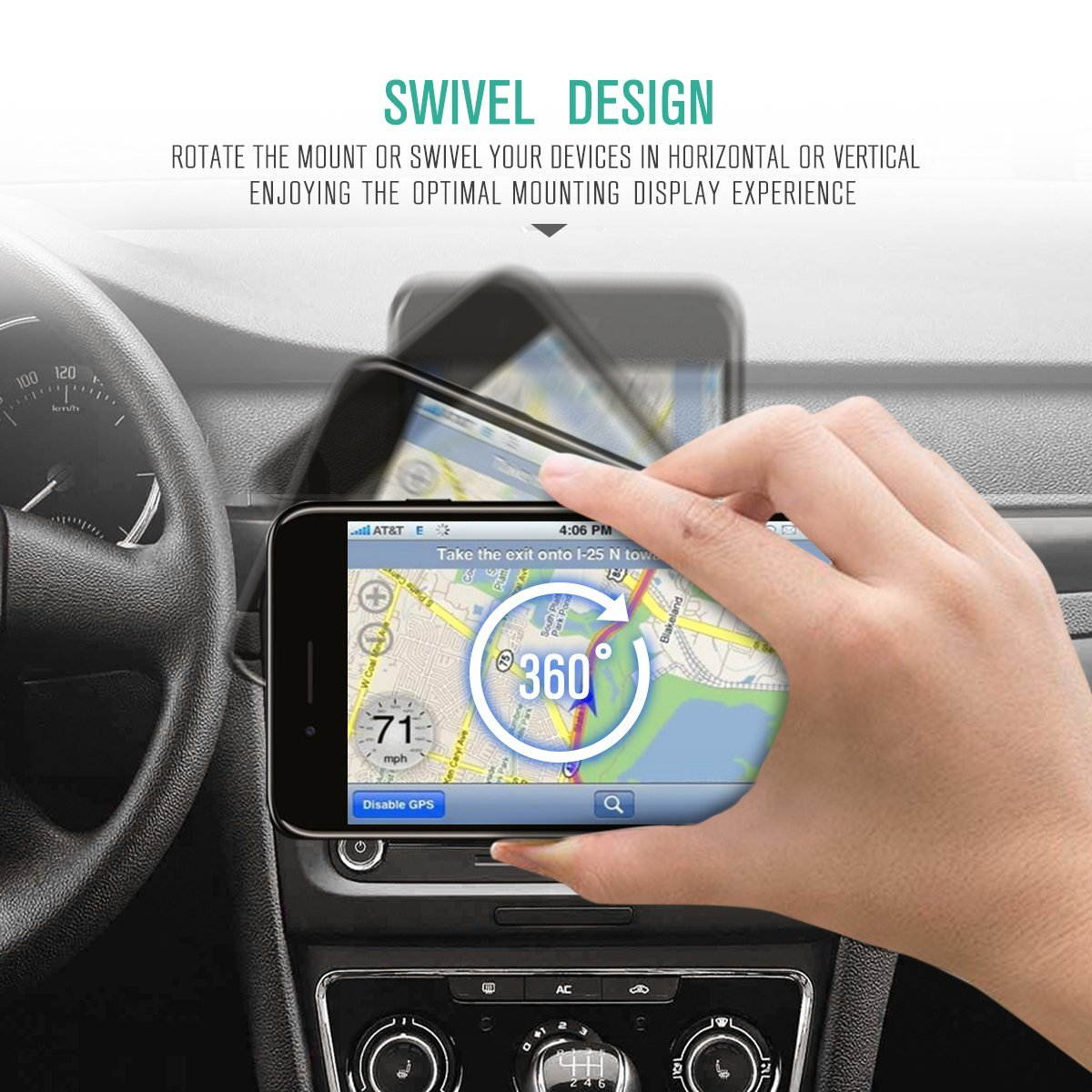 Car Mount, Nekteck Air Vent Magnetic Car Phone Mount Holder and Mini Tablets Holder for iPhone 8/ 7/ 6s/ 6 Samsung Galaxy S8/ S7/ Note 8, LG HTC Nexus 6P Google Pixel Smartphone and GPS Devices,2 Pack