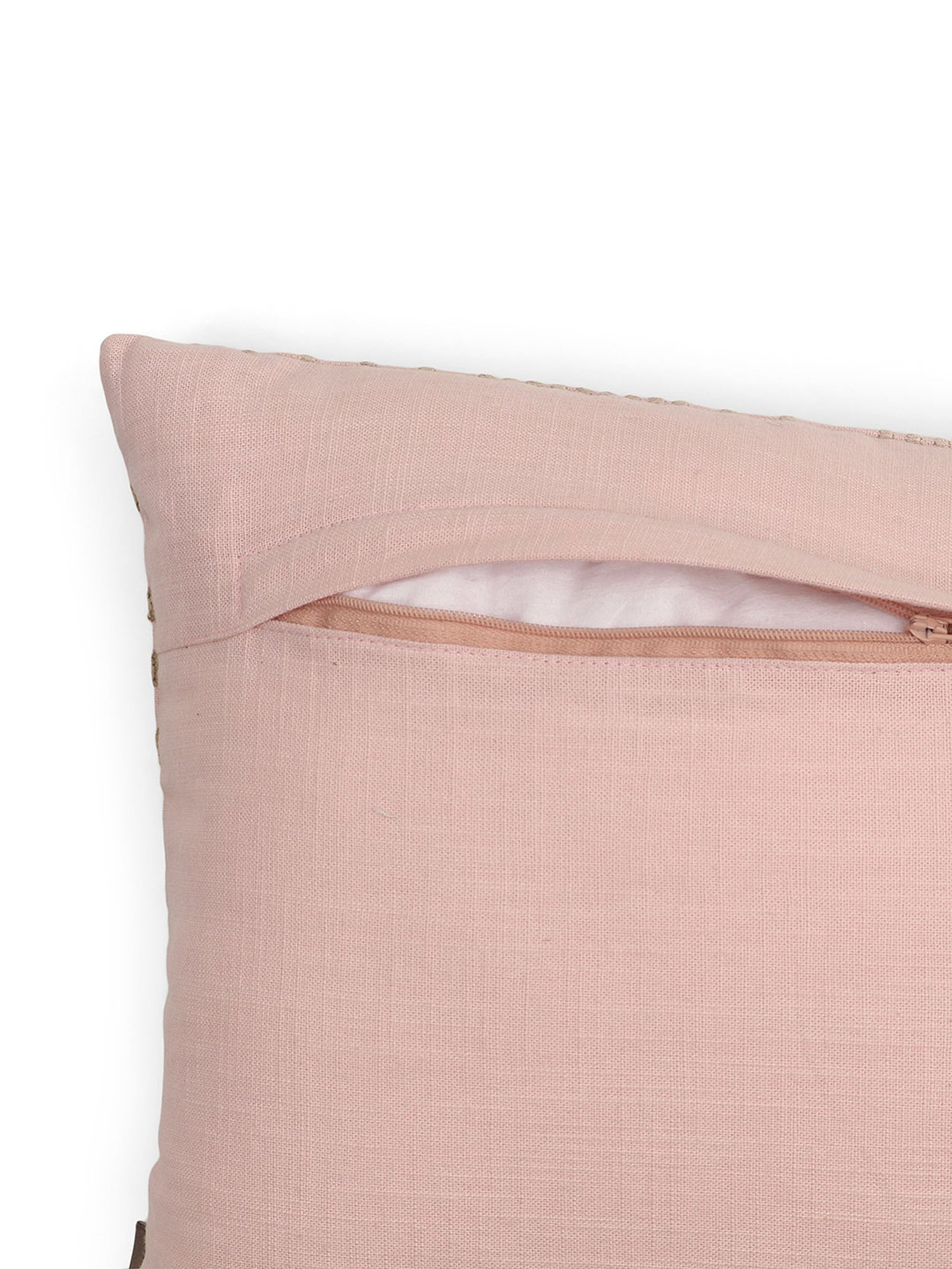 Pure Home and Living Pink Cotton Embroidery Cushion Covers