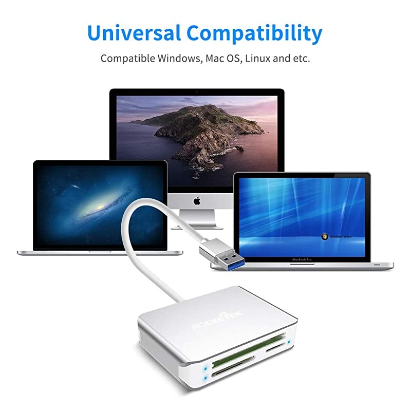 SD Card Reader  USB 30 MultiCard Reader CF SD M2 TF Micro SD Card 5 in 1 Memory Card Adapter Reader and Writer 5Gbps for Mac OSWindows Linux