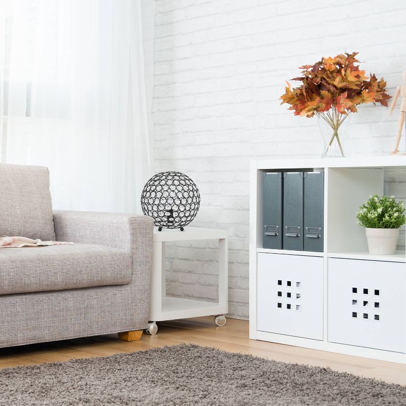 10" Elipse Crystal Ball Sequin Table Lamp Restoration Bronze - Elegant Designs