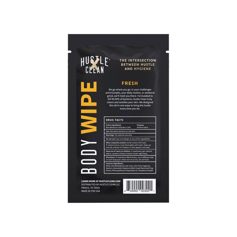 Hustle Clean Body Wipes 10pc