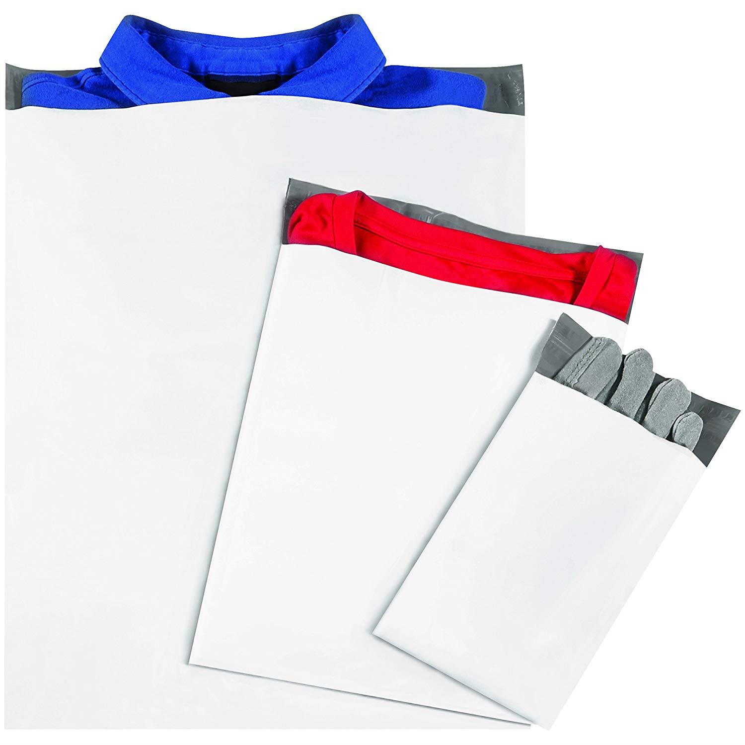 BOX USA BB879100PK Poly Mailers, 14" x 17", White (Pack of 100)