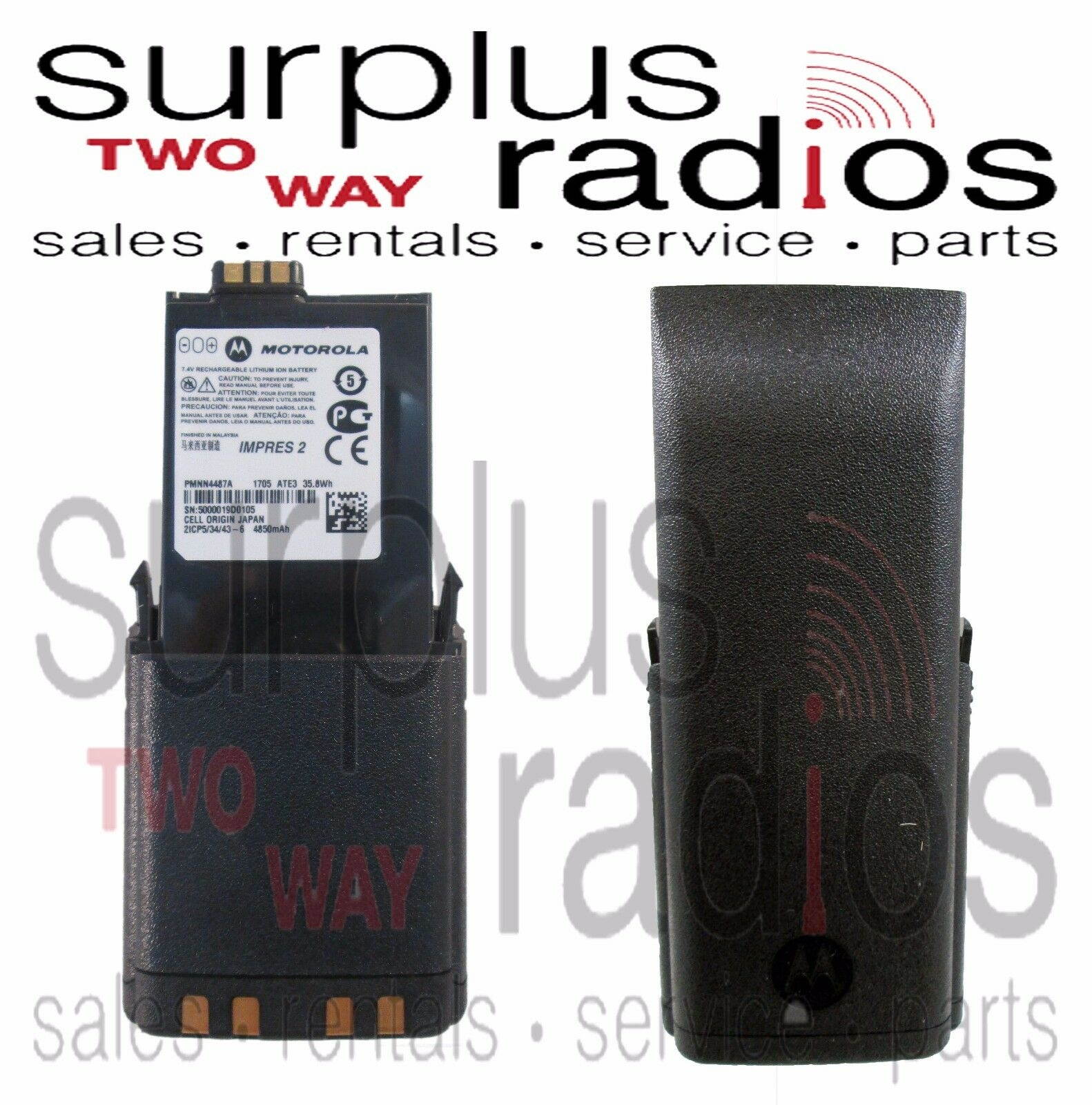 Motorola PMNN4487A IMPRES High-capacity 4850 mAh LiIon battery APX7000 APX6000