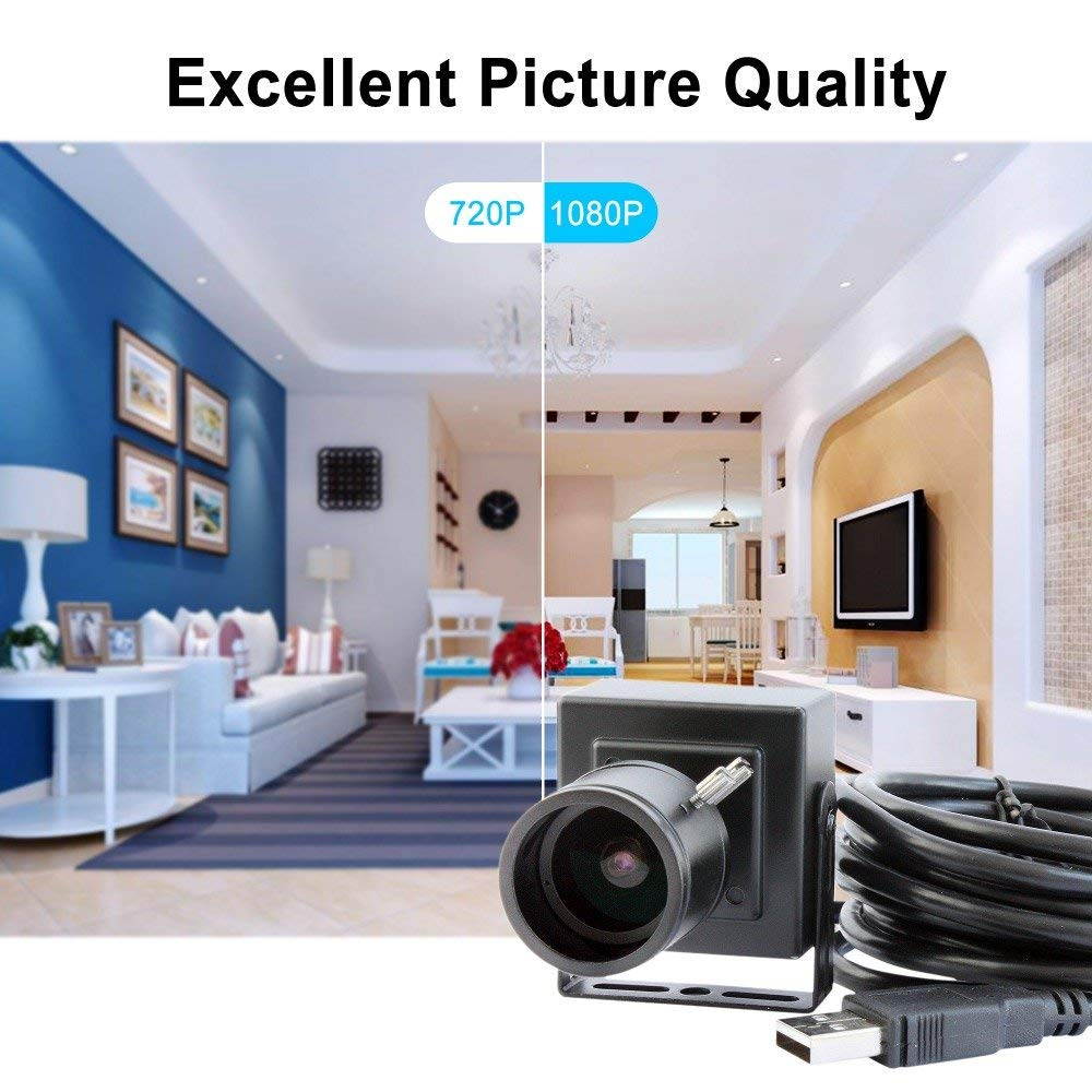 2.8-12mm Varifocal Lens USB Camera High fps Full HD 1080p Web Camera with CMOS OV2710 Image Sensor,640X480@100fps USB2.0 Webcam Manual Zoom&Focus USB with Camera UVC for Use in Linux Windows Android
