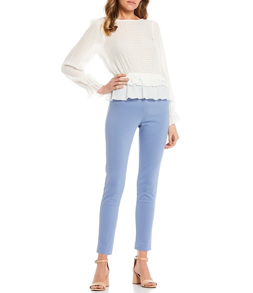 Takara High-Waisted Flat-Front Pull-On Skinny Pants