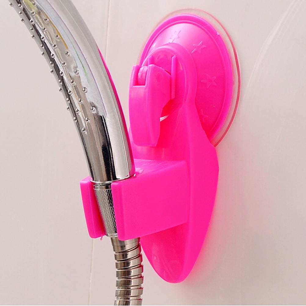 New Shower Room Bathroom Suction Type Chuck Holder Fixed Wall Mount Bracket (Orange)