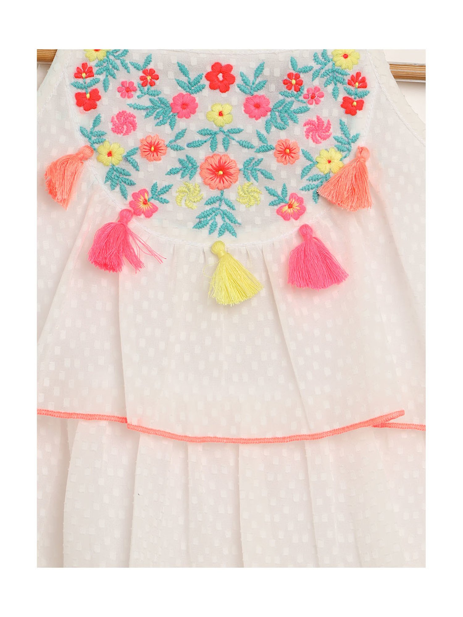 Nauti Nati Kids White Embroidered Dress